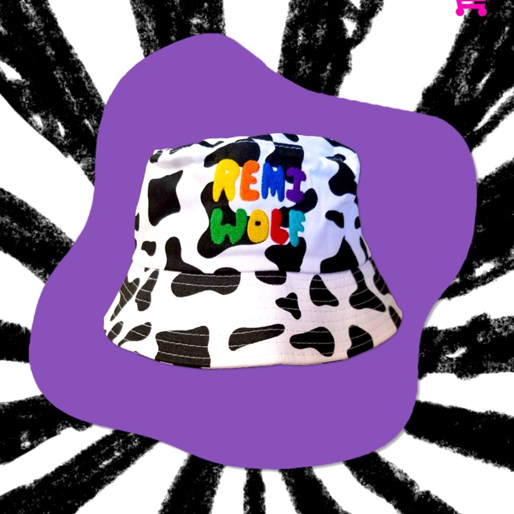 Remi Wolf Cow Print Bucket Hat